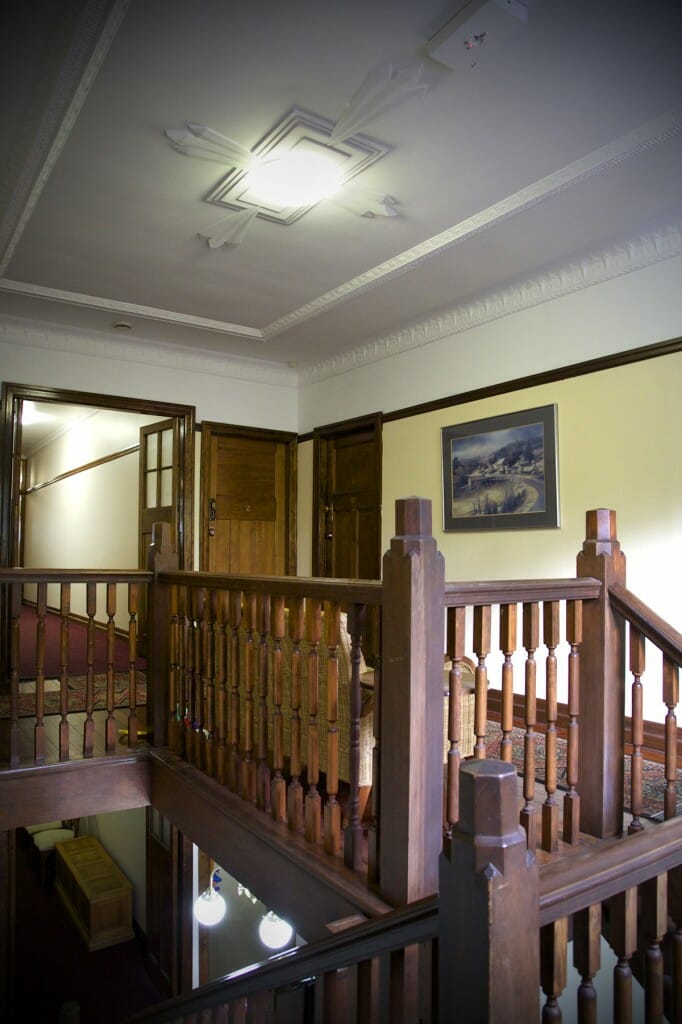 Timber balustrade on the stairwell